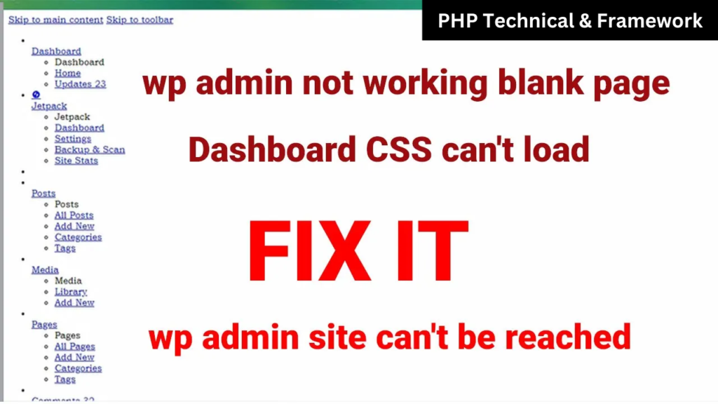 How To Fix Wp Admin Not Working Blank Page Error Php For Tech