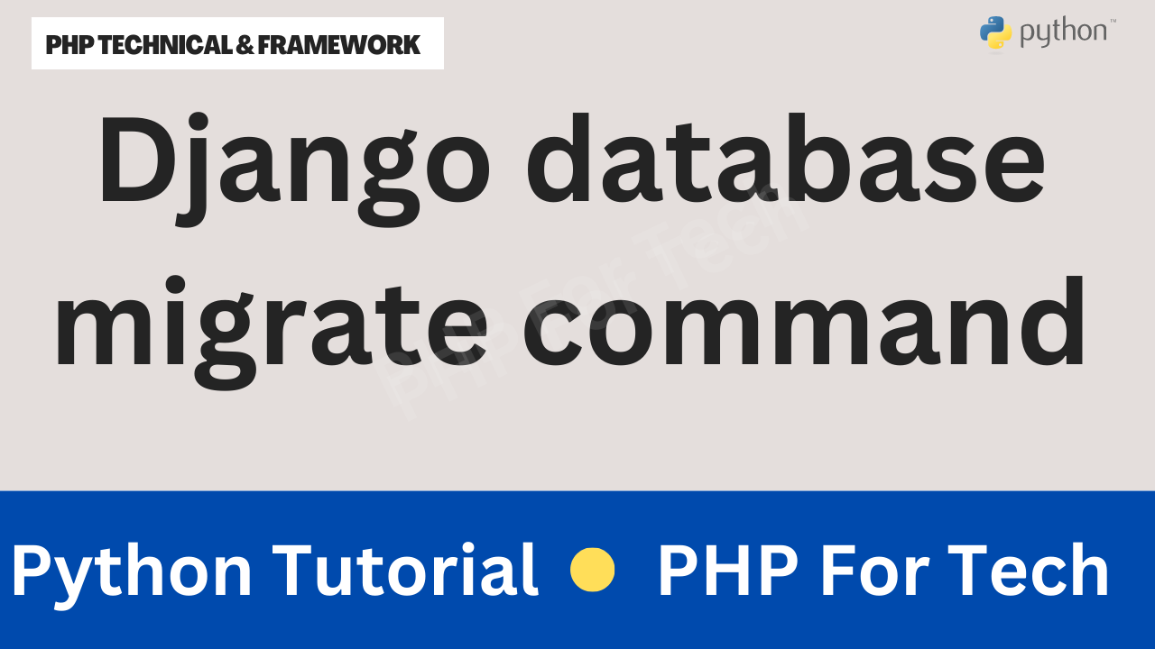 Django database migrate command